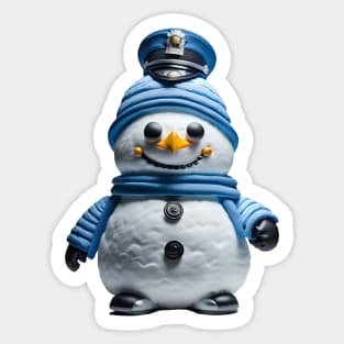 Snowman police officer Sticker